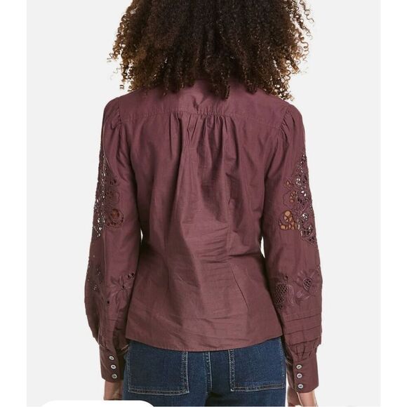 St. Roche Darcy Shirt in Raisin Size 6 - Picture 3 of 8